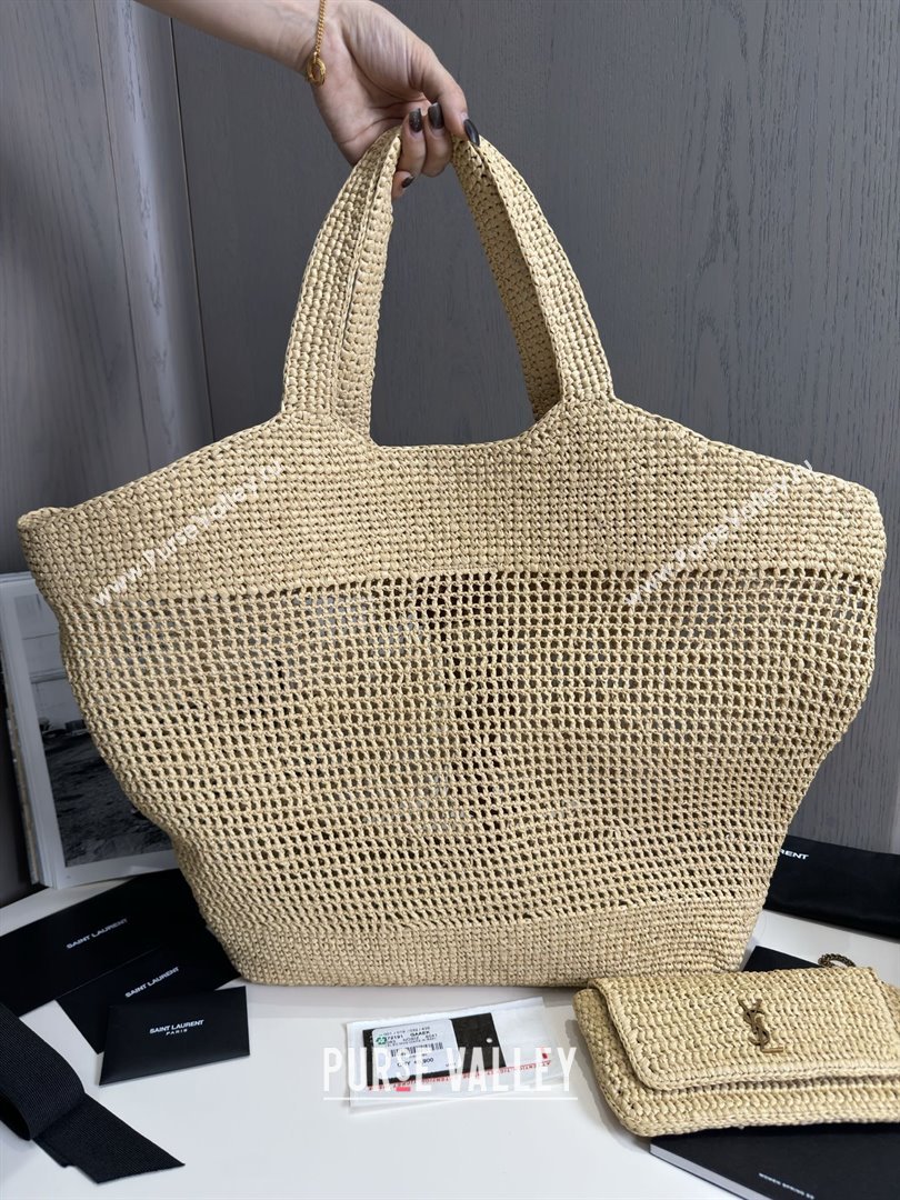 Saint Laurent Icare Tote Bag in Raffia Straw 772191 Beige 2025 Top Quality (HONGS-25080614)