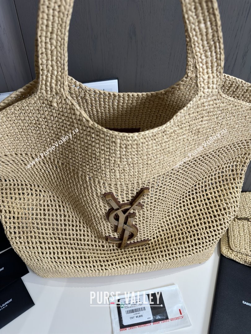 Saint Laurent Icare Tote Bag in Raffia Straw 772191 Beige 2025 Top Quality (HONGS-25080614)