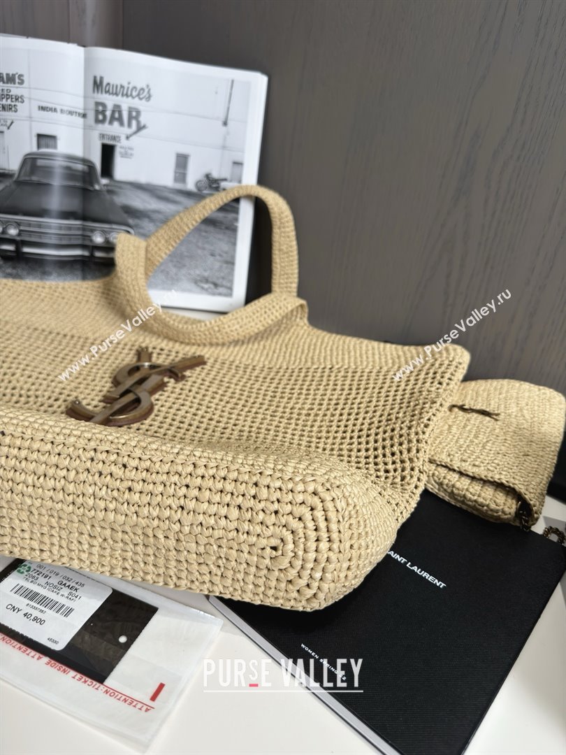 Saint Laurent Icare Tote Bag in Raffia Straw 772191 Beige 2025 Top Quality (HONGS-25080614)