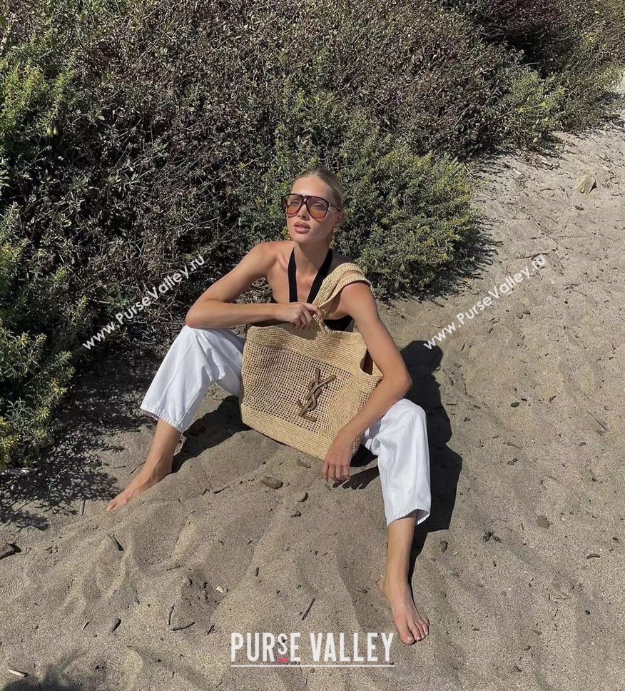 Saint Laurent Icare Tote Bag in Raffia Straw 772191 Beige 2025 Top Quality (HONGS-25080614)