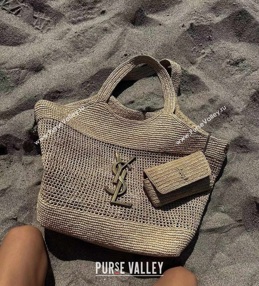 Saint Laurent Icare Tote Bag in Raffia Straw 772191 Beige 2025 Top Quality (HONGS-25080614)