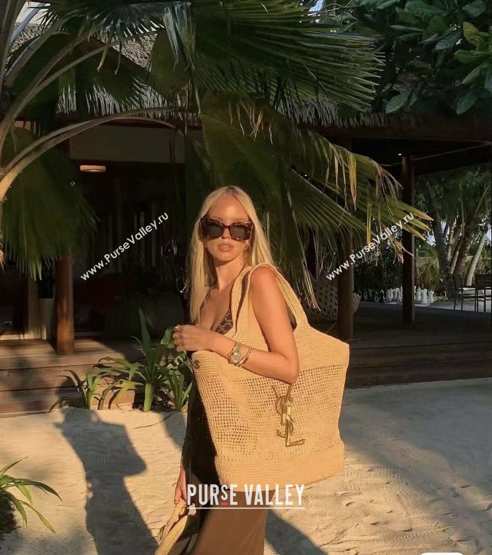 Saint Laurent Icare Tote Bag in Raffia Straw 772191 Beige 2025 Top Quality (HONGS-25080614)