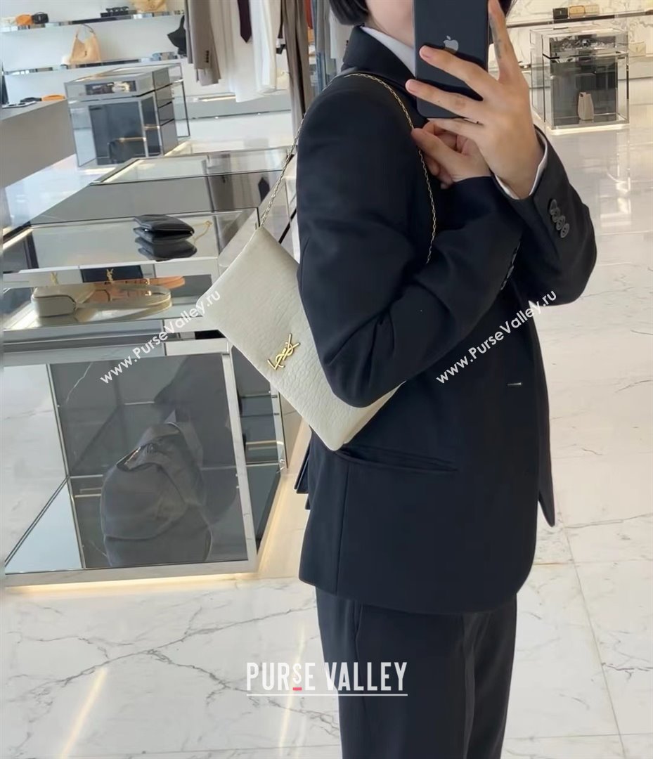 Saint Laurent Calypso Chain Mini Bag in Finely Grained Leather 801712 White 2025 Top Quality (HONGS-25080617)