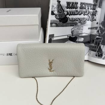 Saint Laurent Calypso Chain Mini Bag in Finely Grained Leather 801712 White 2025 Top Quality (HONGS-25080617)