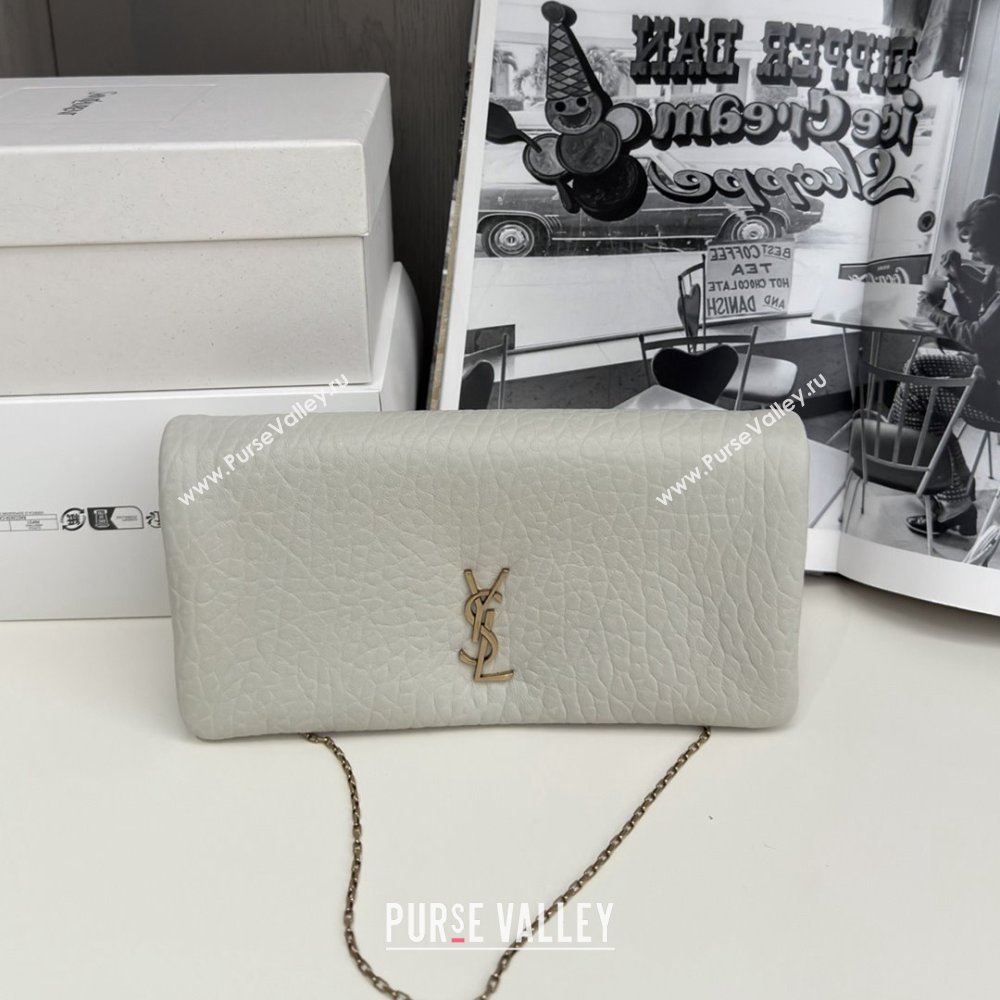 Saint Laurent Calypso Chain Mini Bag in Finely Grained Leather 801712 White 2025 Top Quality (HONGS-25080617)