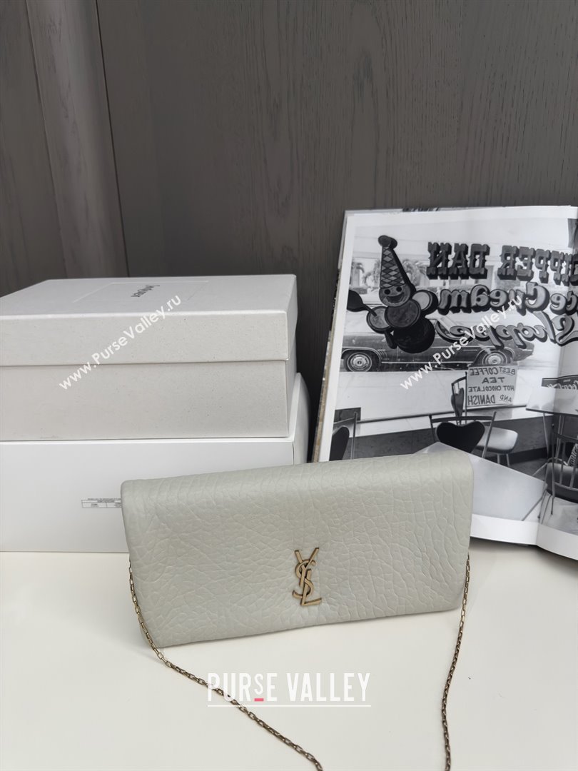 Saint Laurent Calypso Chain Mini Bag in Finely Grained Leather 801712 White 2025 Top Quality (HONGS-25080617)