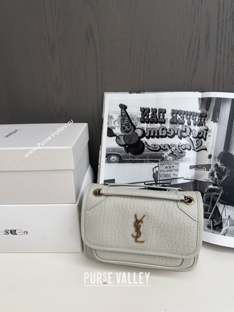 Saint Laurent Niki Baby Bag in Grained Lambskin 633179 White 2025 Top Quality (HONGS-25080619)