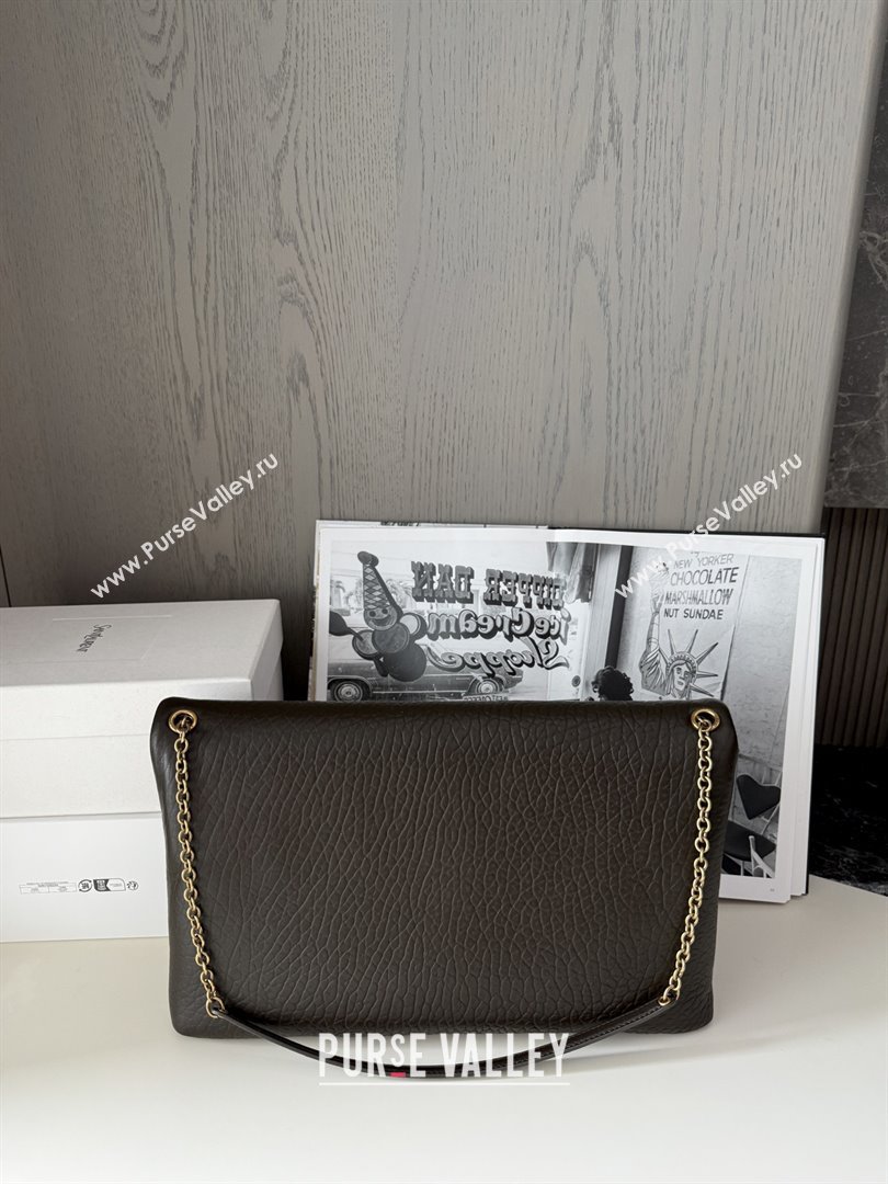 Saint Laurent Cassander XXL Envelope Pouch On Chain in Grained Lambskin 841702 Light Musk 2025 (HONGS-25080622)