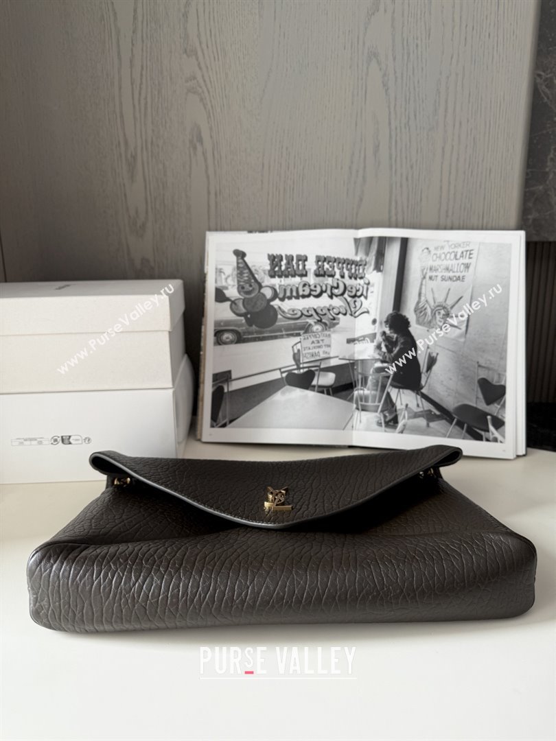 Saint Laurent Cassander XXL Envelope Pouch On Chain in Grained Lambskin 841702 Light Musk 2025 (HONGS-25080622)