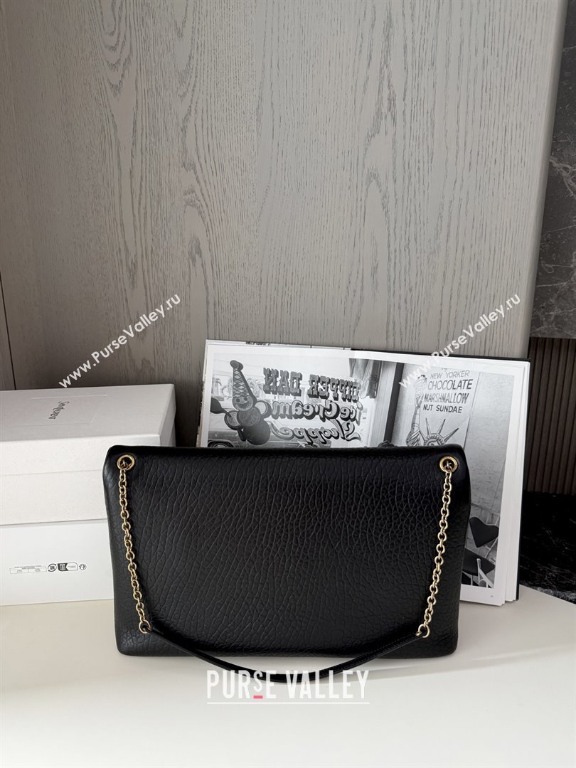 Saint Laurent Cassander XXL Envelope Pouch On Chain in Grained Lambskin 841702 Black 2025 (HONGS-25080623)