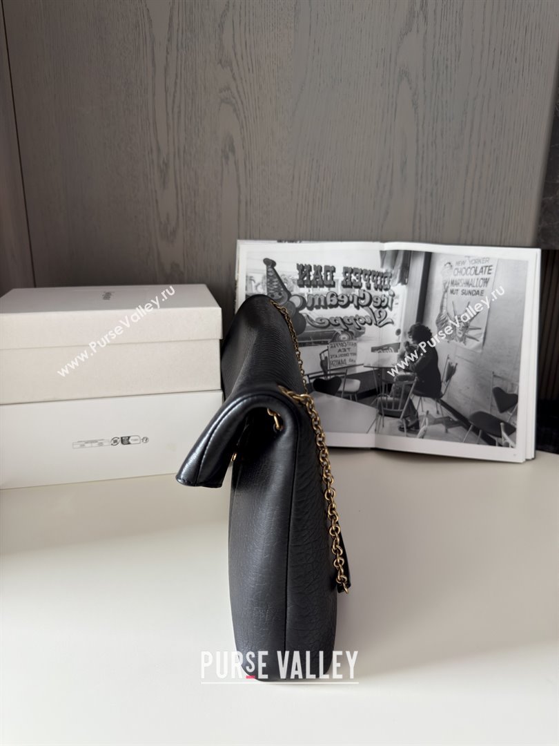 Saint Laurent Cassander XXL Envelope Pouch On Chain in Grained Lambskin 841702 Black 2025 (HONGS-25080623)