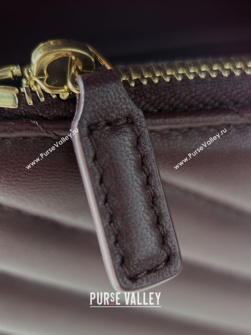 Saint Laurent Cassandre Matelasse Envelope Chain Wallet in Lambskin 742920 Burgundy 2024 (HONGS-25081106)