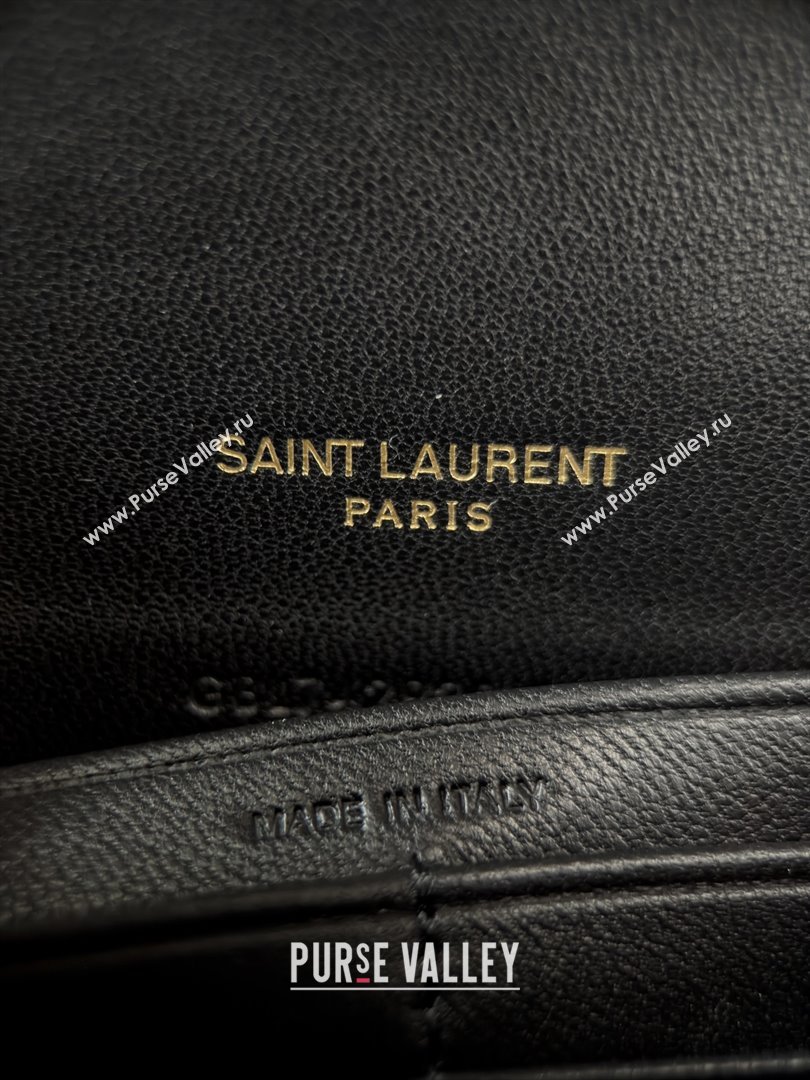 Saint Laurent Cassandre Matelasse Envelope Chain Wallet in Lambskin 742920 Black 2024 Top Quality (HONGS-25081107)