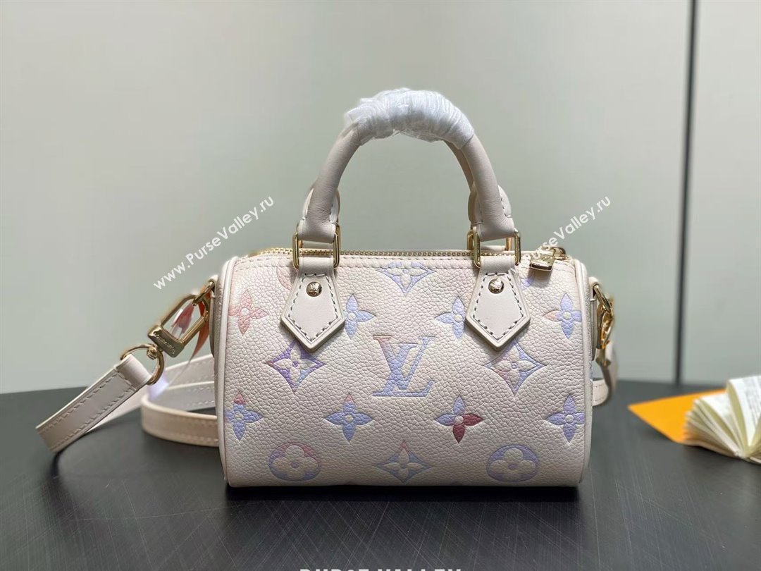 Louis Vuitton Nano Speedy Bag in Dream Beige Embossed Grained Cowhide Leather M25591 2025 (K-25080502)