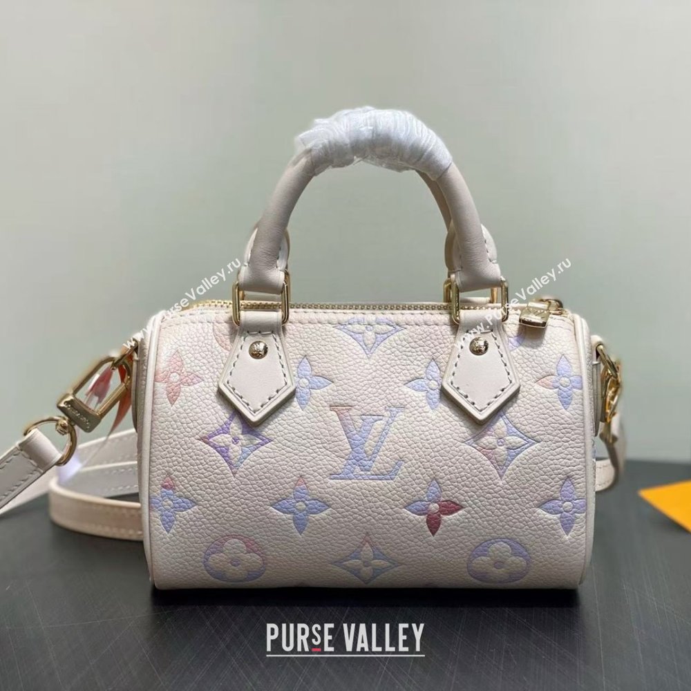 Louis Vuitton Nano Speedy Bag in Dream Beige Embossed Grained Cowhide Leather M25591 2025 (K-25080502)