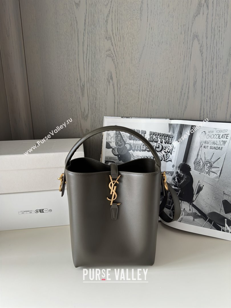 Saint Laurent LE 37 Mini Bucket Bag in Shiny Calfskin 765870 Light Musk 2025 Top Quality (HONGS-25080506)
