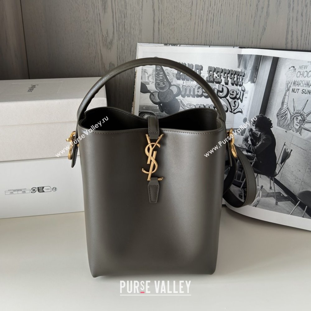 Saint Laurent LE 37 Mini Bucket Bag in Shiny Calfskin 765870 Light Musk 2025 Top Quality (HONGS-25080506)