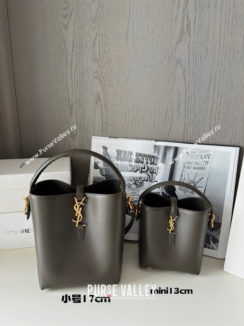 Saint Laurent LE 37 Mini Bucket Bag in Shiny Calfskin 765870 Light Musk 2025 Top Quality (HONGS-25080506)