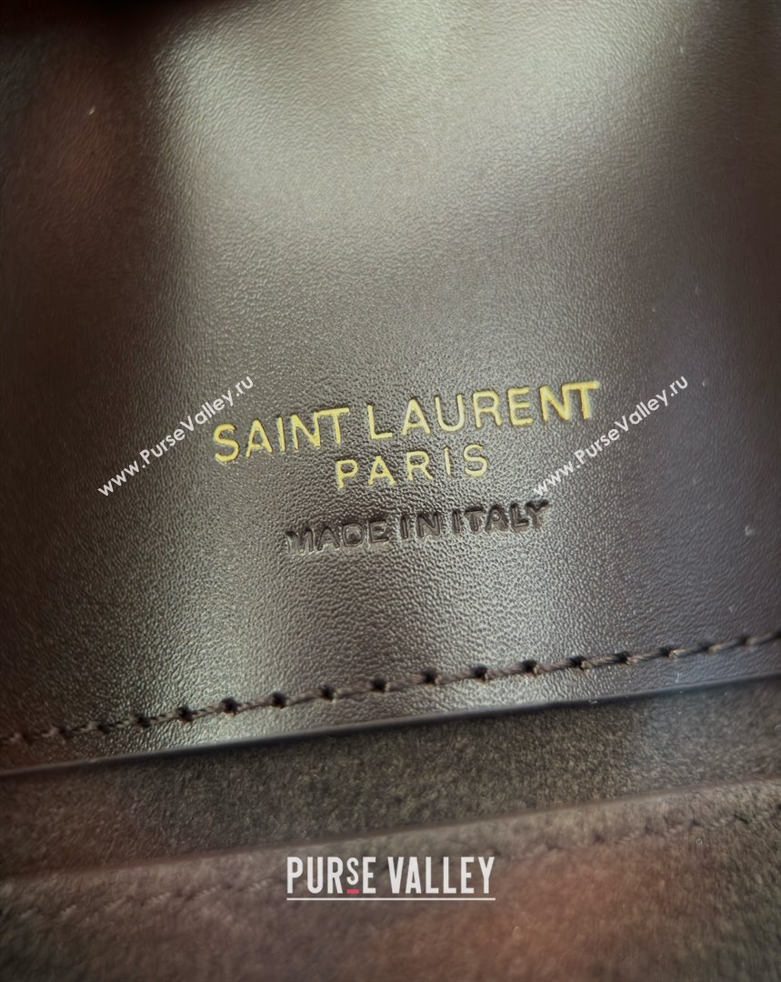 Saint Laurent Le 37 Small Bucket bag in Shiny Leather 749036 Coffee Red 2025 Top Quality (HONGS-25080507)