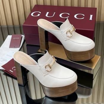 Gucci Platform Mule with Horsebit 835315 White 2025 (MD-25080607)