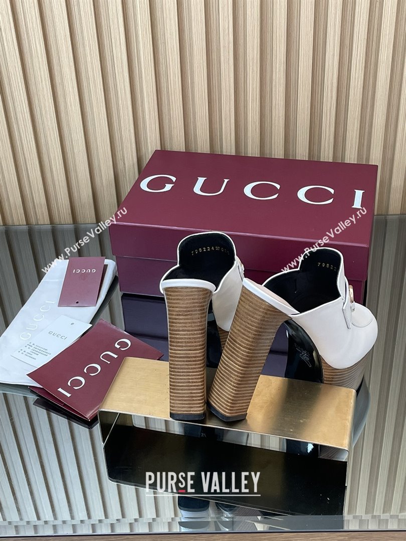 Gucci Platform Mule with Horsebit 835315 White 2025 (MD-25080607)