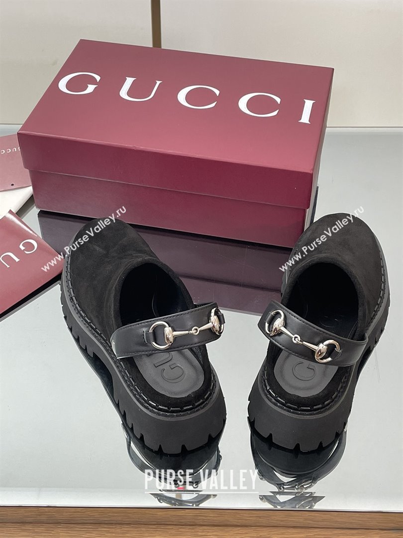 Gucci Suede Mule with Horsebit 835829 Black 2025 (MD-25080609)
