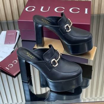 Gucci Platform Mule with Horsebit 835315 Black 2025 (MD-25080608)