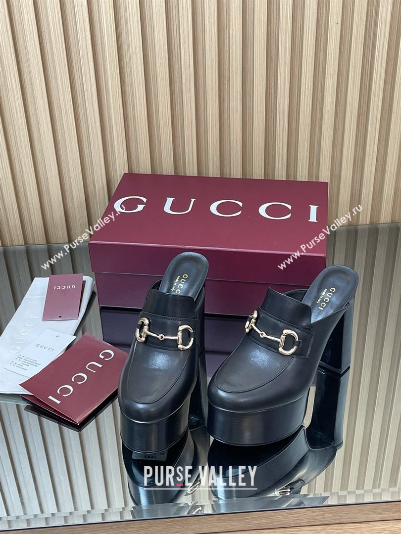 Gucci Platform Mule with Horsebit 835315 Black 2025 (MD-25080608)