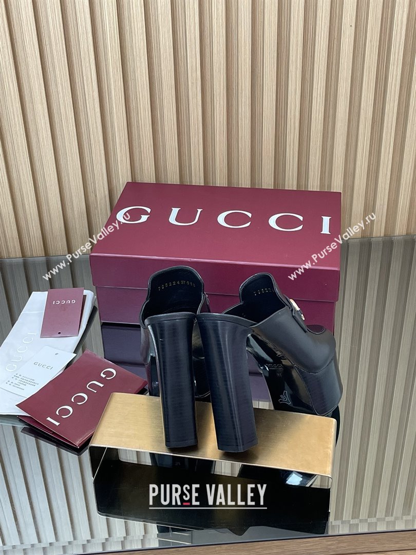 Gucci Platform Mule with Horsebit 835315 Black 2025 (MD-25080608)