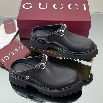 Gucci Leather Mule with Horsebit 835829 Black 2025 (MD-25080612)