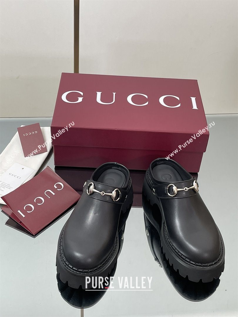 Gucci Leather Mule with Horsebit 835829 Black 2025 (MD-25080612)