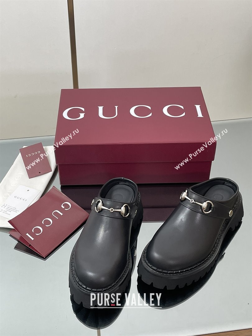 Gucci Leather Mule with Horsebit 835829 Black 2025 (MD-25080612)