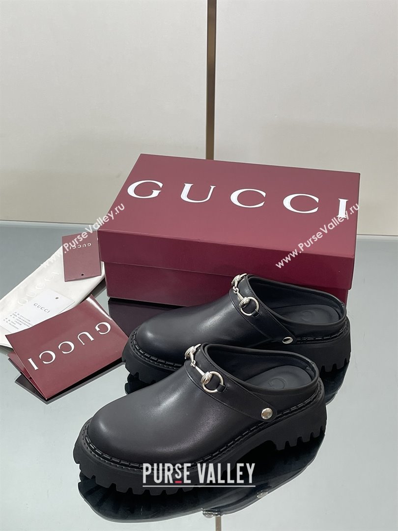 Gucci Leather Mule with Horsebit 835829 Black 2025 (MD-25080612)