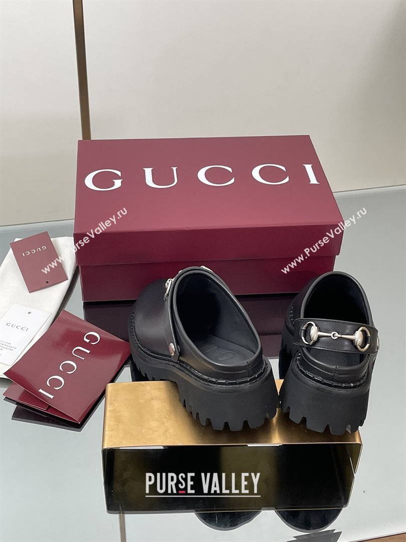 Gucci Leather Mule with Horsebit 835829 Black 2025 (MD-25080612)