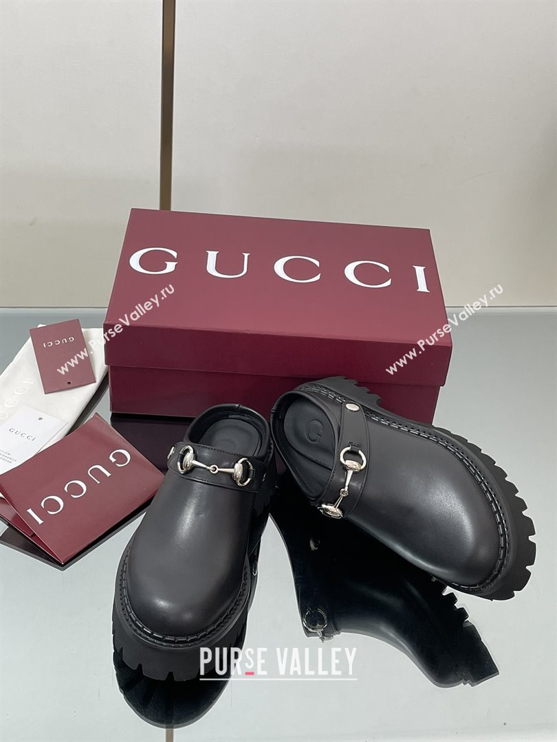Gucci Leather Mule with Horsebit 835829 Black 2025 (MD-25080612)