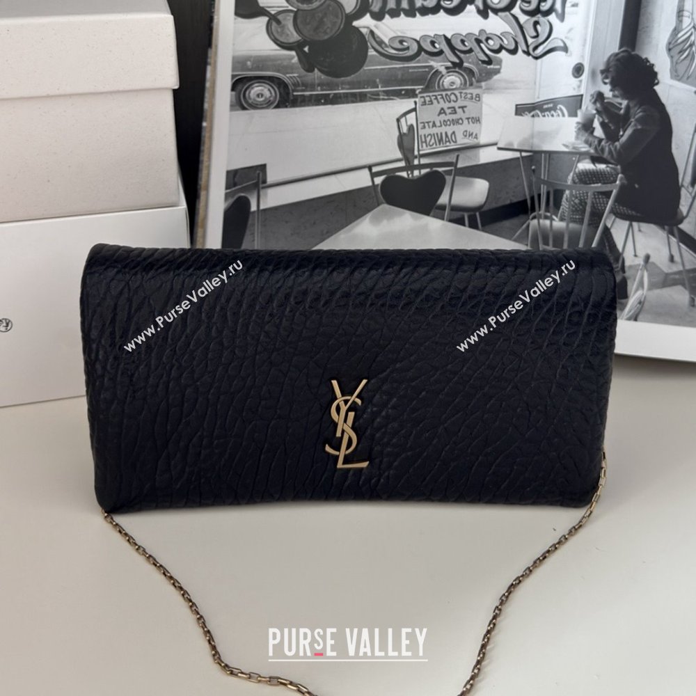 Saint Laurent Calypso Chain Mini Bag in Finely Grained Leather 801712 Black 2025 Top Quality (HONGS-25080616)