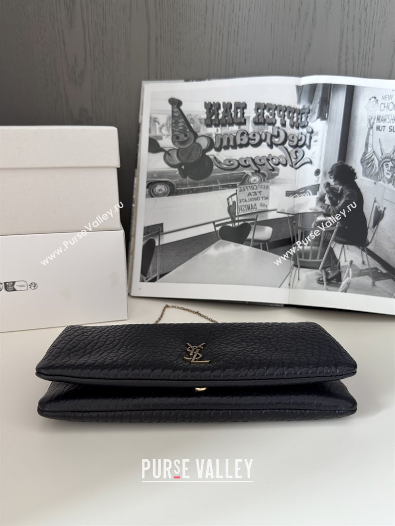 Saint Laurent Calypso Chain Mini Bag in Finely Grained Leather 801712 Black 2025 Top Quality (HONGS-25080616)