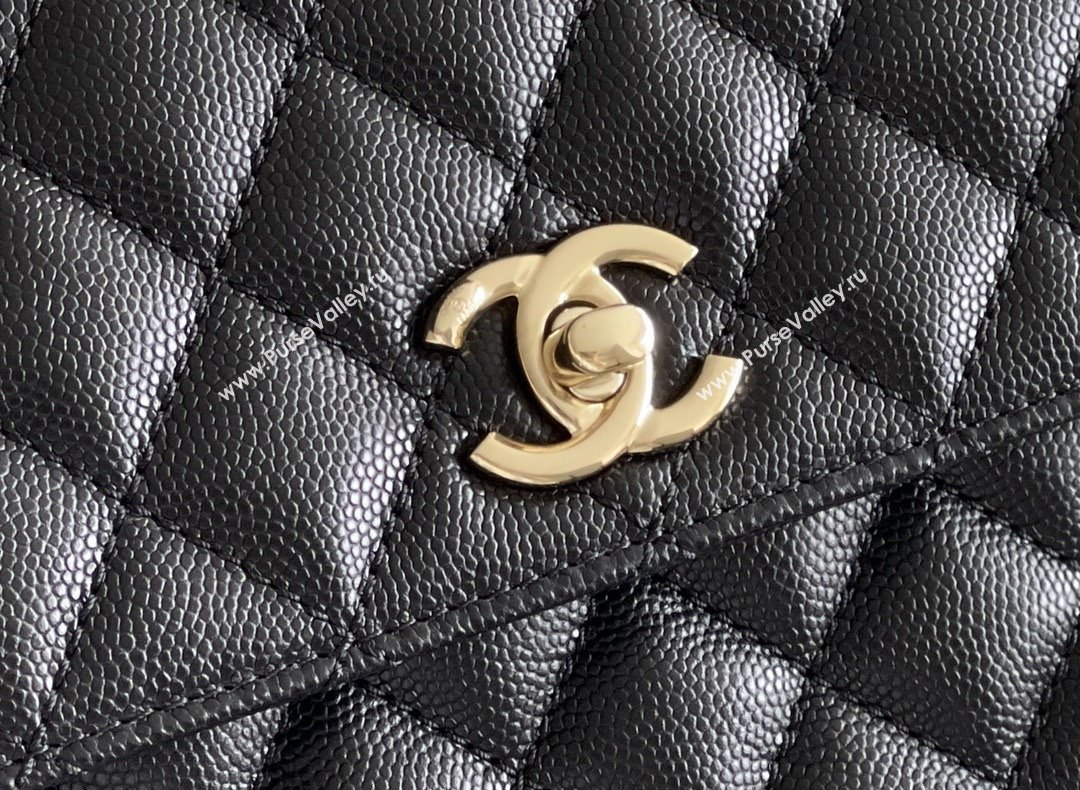 Chanel Coco Small Flap Bag with Top Handle in Onda Verde Calfskin A92990 Black 2025 Top Quality (MHE-25080703)