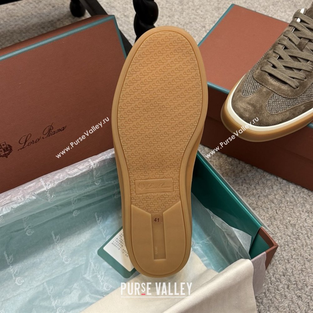 Loro Piana Tennis Walk Sneaker in Suede Linen Brown 2025 (SS-25080916)