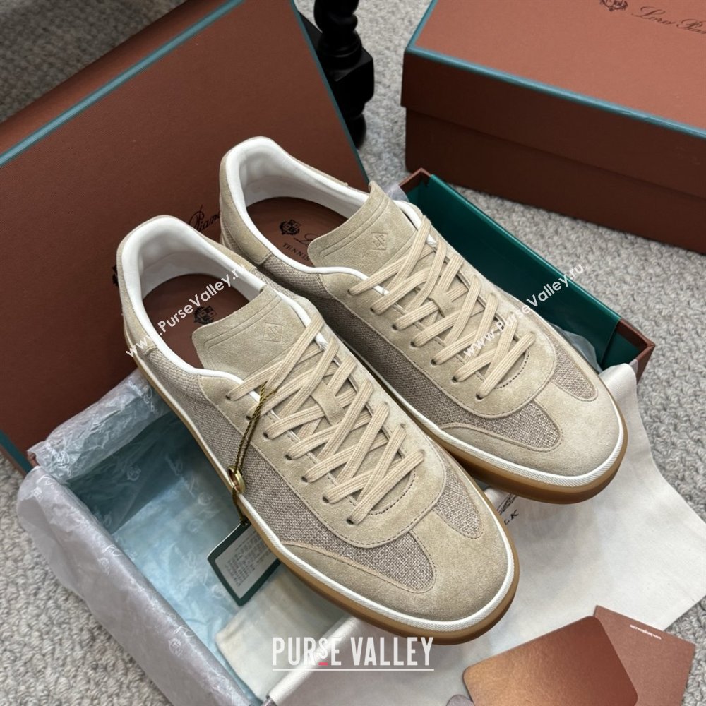 Loro Piana Tennis Walk Sneaker in Suede Linen Beige 2025 (SS-25080917)