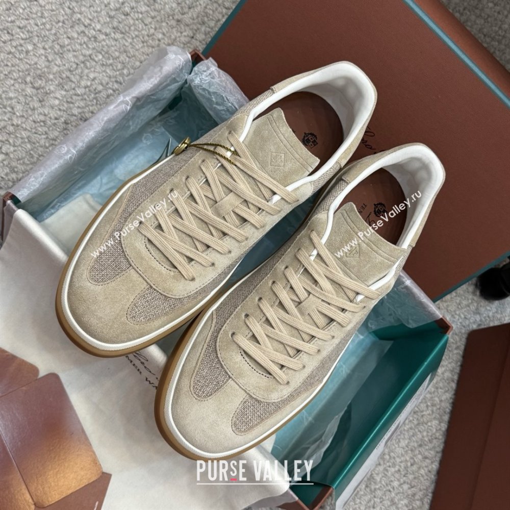 Loro Piana Tennis Walk Sneaker in Suede Linen Beige 2025 (SS-25080917)