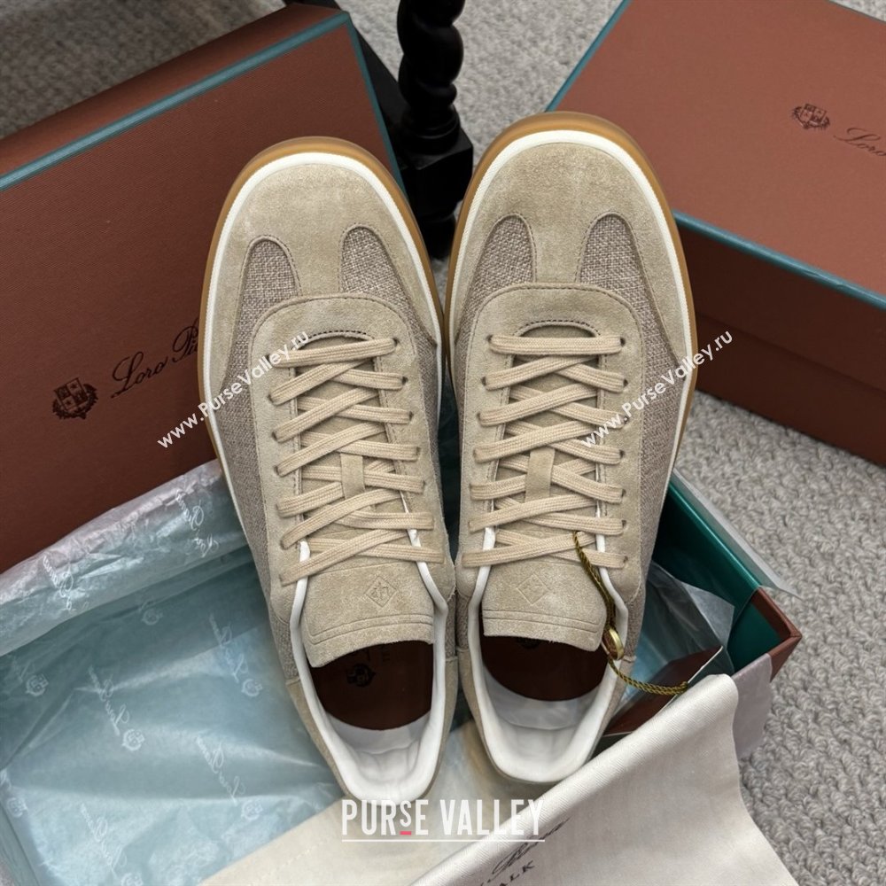 Loro Piana Tennis Walk Sneaker in Suede Linen Beige 2025 (SS-25080917)