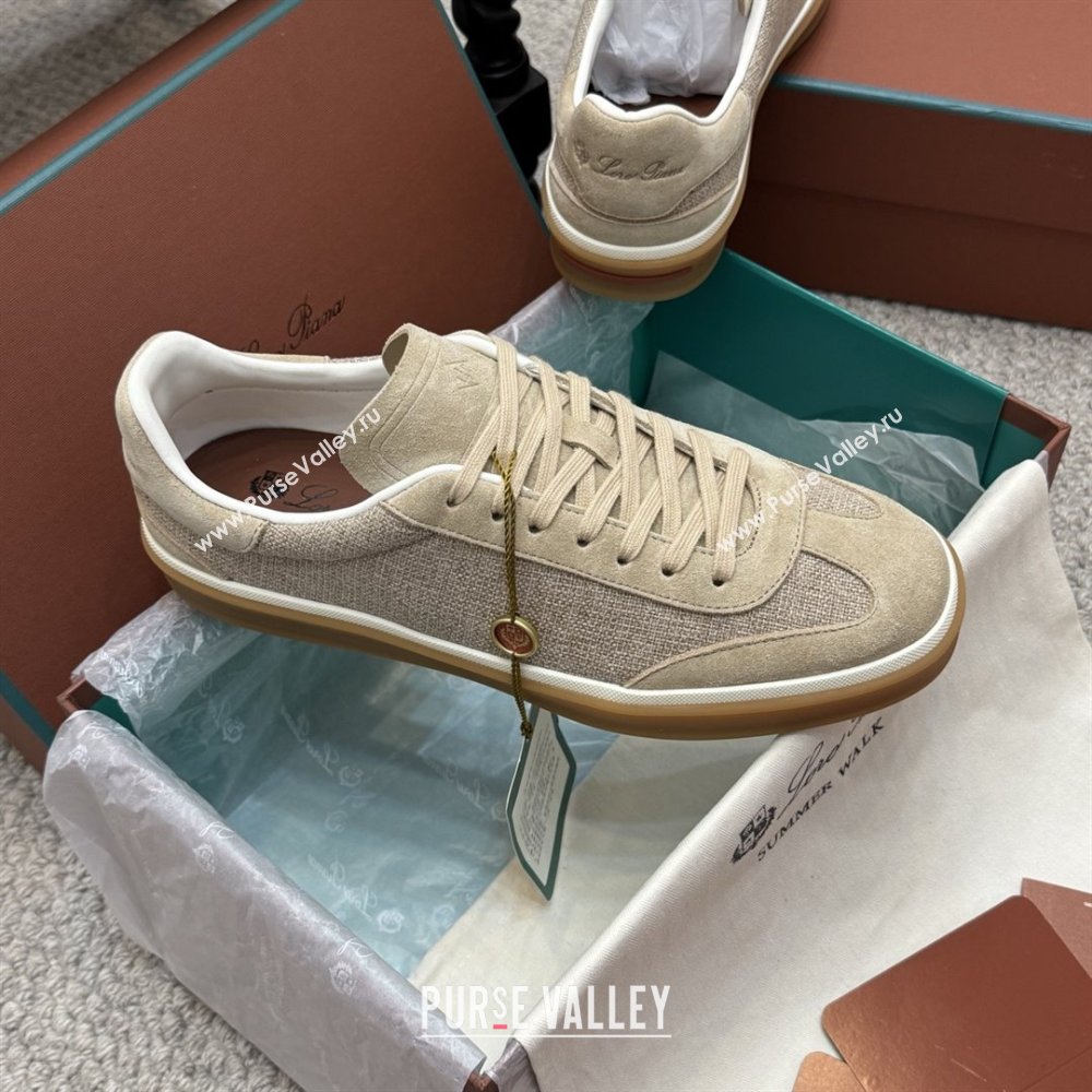 Loro Piana Tennis Walk Sneaker in Suede Linen Beige 2025 (SS-25080917)