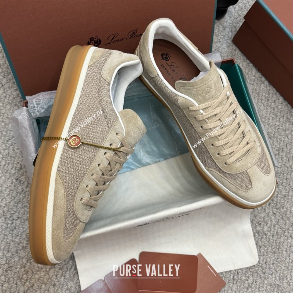 Loro Piana Tennis Walk Sneaker in Suede Linen Beige 2025 (SS-25080917)