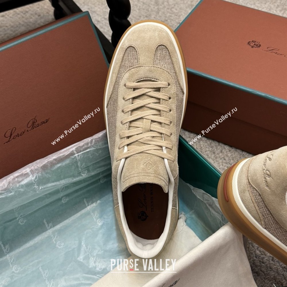Loro Piana Tennis Walk Sneaker in Suede Linen Beige 2025 (SS-25080917)