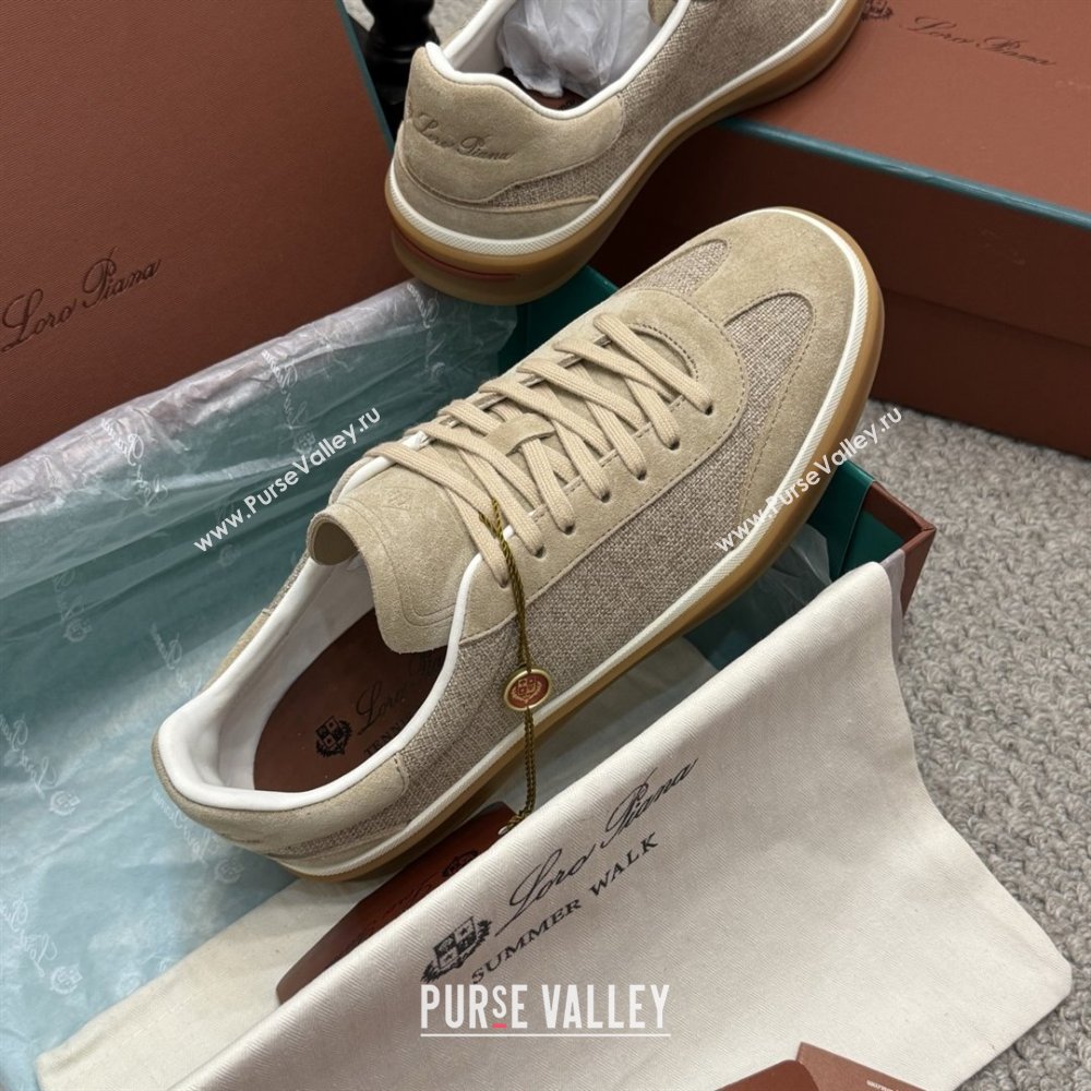 Loro Piana Tennis Walk Sneaker in Suede Linen Beige 2025 (SS-25080917)