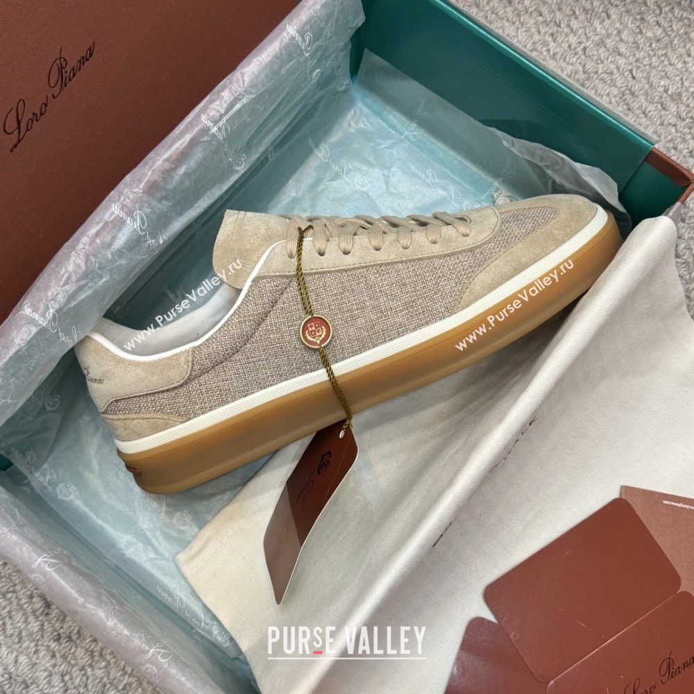 Loro Piana Tennis Walk Sneaker in Suede Linen Beige 2025 (SS-25080917)