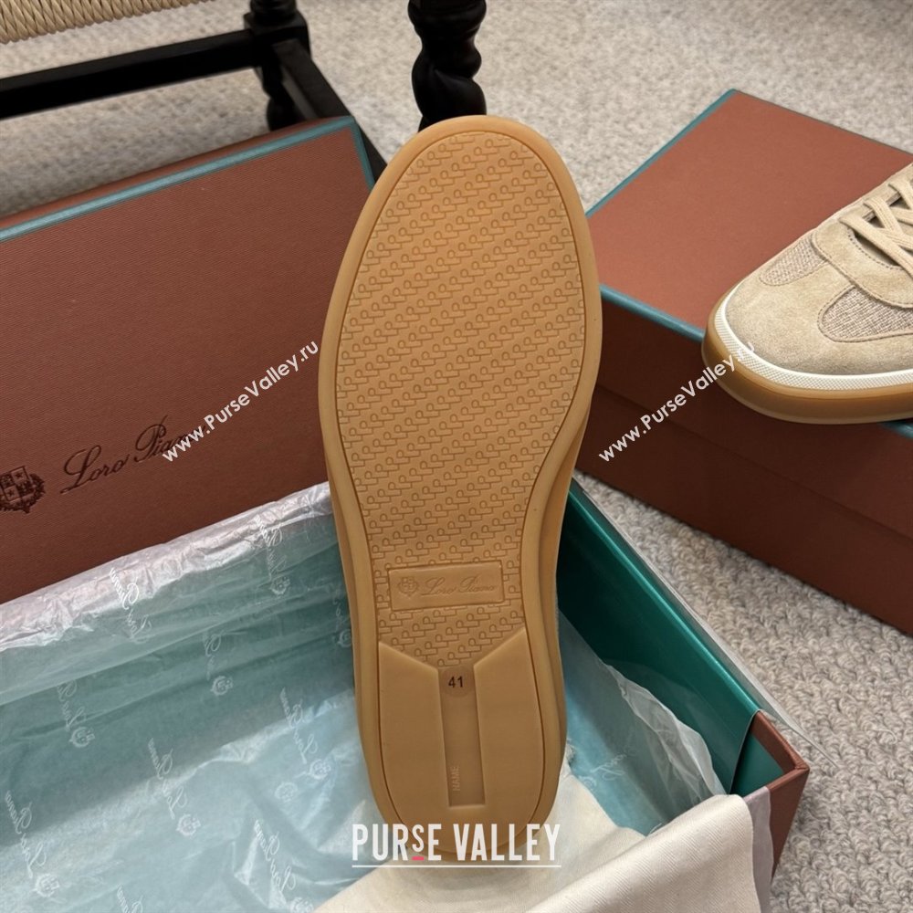 Loro Piana Tennis Walk Sneaker in Suede Linen Beige 2025 (SS-25080917)