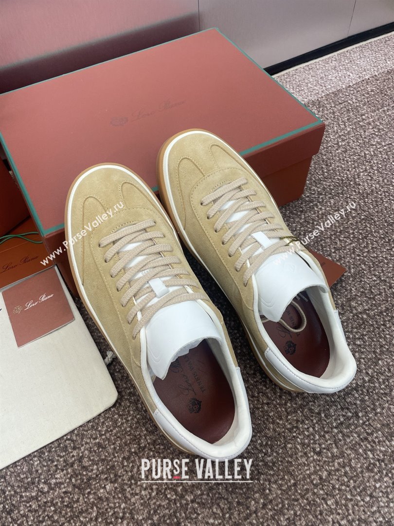 Loro Piana Tennis Walk Sneaker in Suede Khaki 2025 (SS-25080805)