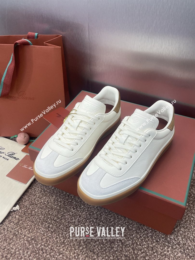 Loro Piana Tennis Walk Sneaker in Calfskin White 2025 (SS-25080806)